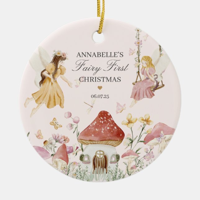 Fairy First Birthday Enchanted Keepsake Ornament (Front)