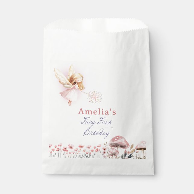 Fairy First Birthday Favour Bag (Front)