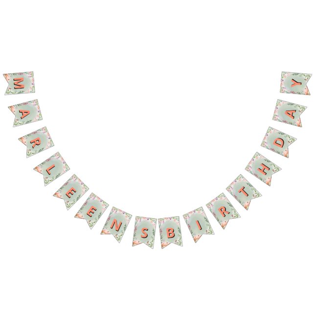 Fairy First Birthday Forest Watercolor Mushroom Bunting (All)