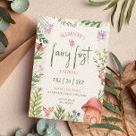 Fairy First Birthday Forest Watercolor Mushroom  Invitation<br><div class="desc">Introducing the perfect invitation for your little girl's first birthday celebration - the "Fairy First Birthday" invitation! Delightful fairies, enchanted forest creatures, colourful mushrooms, and fluttering butterflies are all captured in beautiful watercolor pastel tones, making this invitation a magical way to kick off your little one's big day. The invitation...</div>