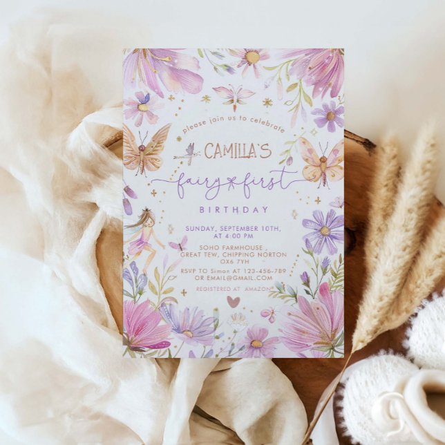 Fairy First Birthday Girl  Invitation (Creator Uploaded)