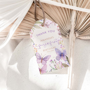Fairy First Birthday Girl Thank You Gift Tags