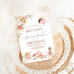 Fairy First Birthday Invitation