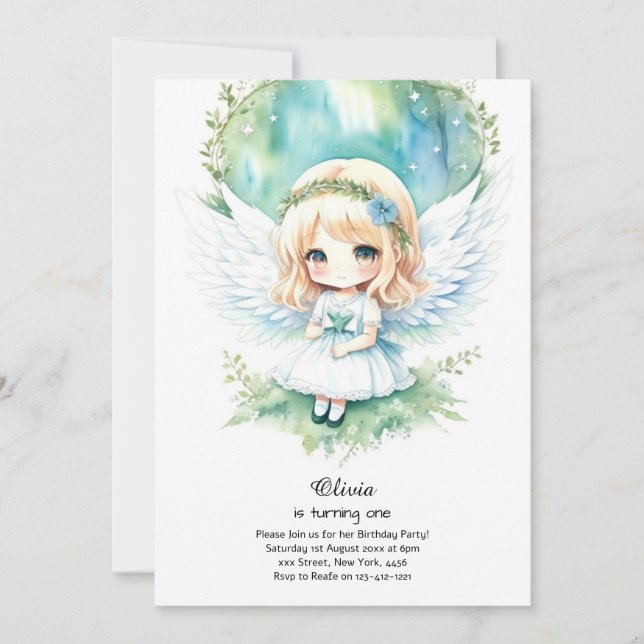 Fairy First Birthday Invitation (Front)