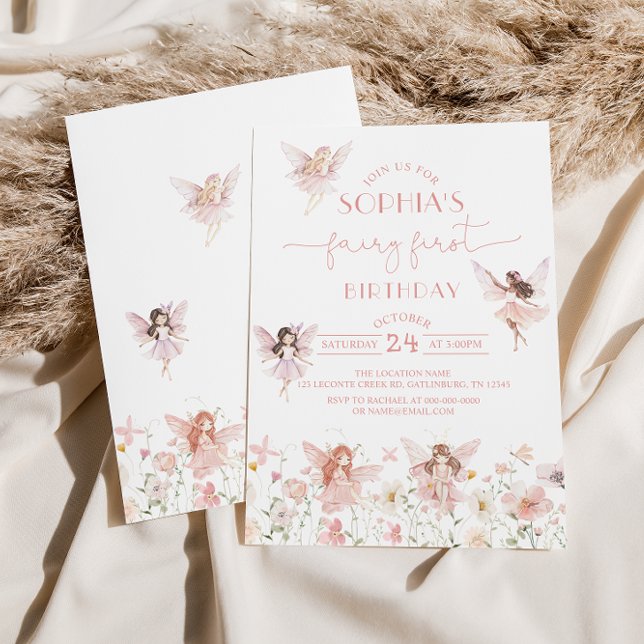 Fairy First Birthday Invitation Girl (Creator Uploaded)