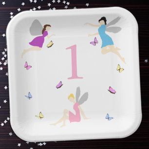 Fairy First Birthday Paper Plate