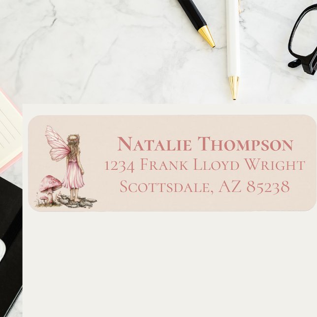 Fairy First Birthday Party Custom Return Address Label (Creator Uploaded)