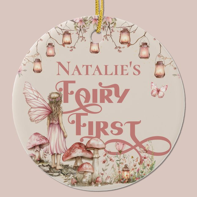 Fairy First Birthday Party Personalised Thank You Ceramic Ornament (Creator Uploaded)