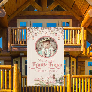 Fairy First Birthday Party Personalised Vinyl Banner