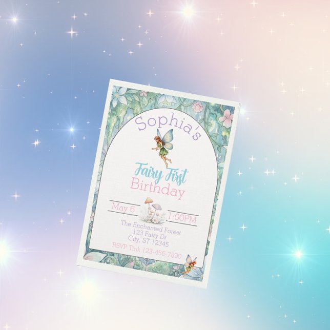 Fairy First Birthday, Watercolor 1st Birthday Invitation (Creator Uploaded)