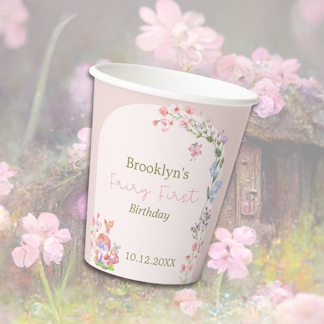 Fairy First Birthday Whimsical Mushroom Paper cup (Fairy First Birthday Whimsical Mushroom Paper cup
)