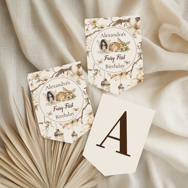 Fairy First Birthday Woodland Floral Bunting (Creator Uploaded)