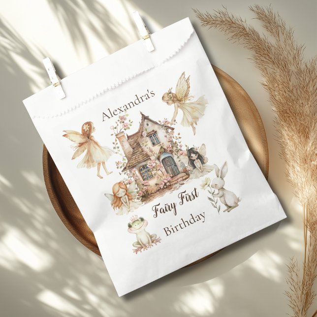 Fairy First Birthday Woodland Floral Favour Bag (Creator Uploaded)