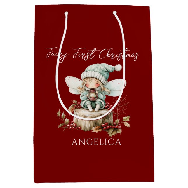 Fairy First Christmas Medium Gift Bag (Front)