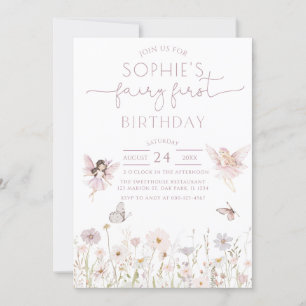 Fairy First Enchanted Garden Fairy Girl Birthday Invitation