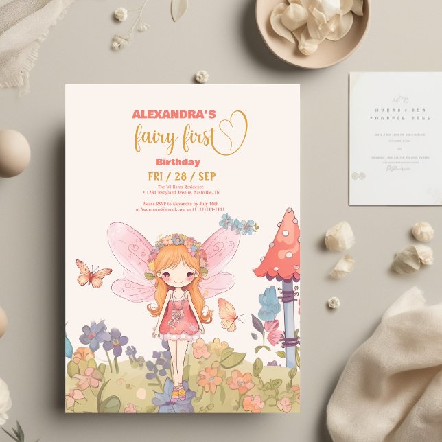 Fairy First Enchanted Woodland 1st Birthday Invitation (Creator Uploaded)