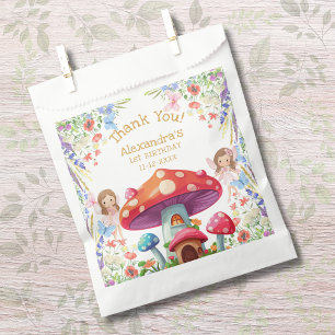 Fairy First Floral Girl 1st Birthday Thank You Favour Bag