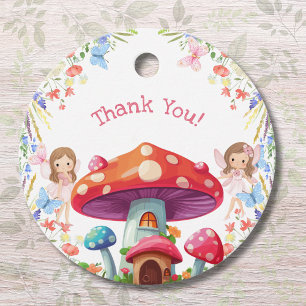 Fairy First Floral Girl 1st Birthday Thank You Favour Tags