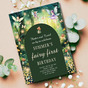 Fairy First Flutter and Twirl Girl's Birthday Invitation