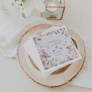 Fairy First Girl Birthday Party Napkin