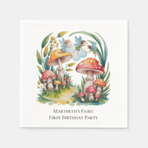 Fairy First Girl Birthday Party Napkin