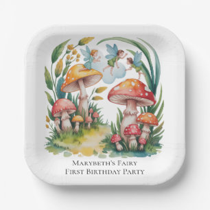 Fairy First Girl Birthday Party Paper Plate