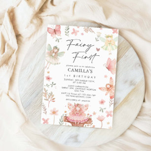 Fairy First Girl Whimsical Birthday Party Invitation