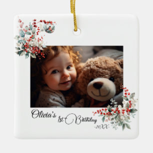 Fairy First Girl's 1st Birthday Ceramic Ornament