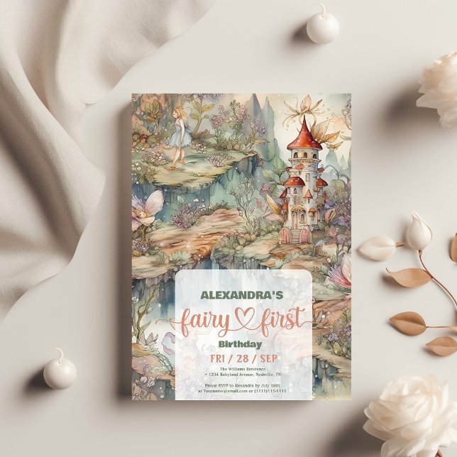 Fairy First Girl's 1st Birthday Invitation (Creator Uploaded)