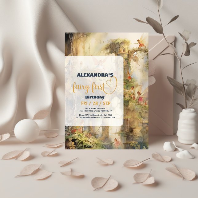 Fairy First Girl's 1st Birthday Invitation (Creator Uploaded)