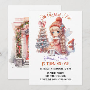 Fairy First Girl's 1st Birthday Invitation