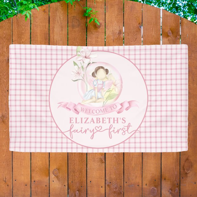 Fairy First Girl's 1st Birthday Party Custom Vinyl Banner (Creator Uploaded)