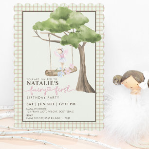 Fairy First Girl's 1st Birthday Party Personalised Invitation