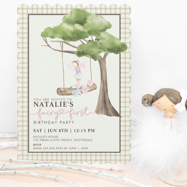 Fairy First Girl's 1st Birthday Party Personalised Invitation (Creator Uploaded)