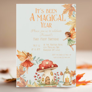 Fairy First Magic Fall Birthday Invitation