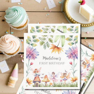 Fairy First Magical Garden 1st Birthday Napkin