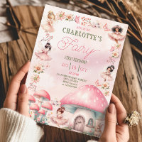 Fairy First Mushroom House Pink Birthday