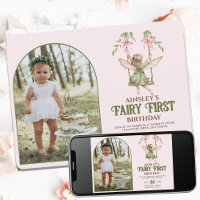 Fairy First Personalised Photo Pink 1st Birthday