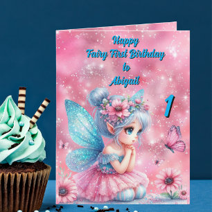 Fairy First Photo KIds  BIrthday Greeting Card
