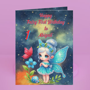 Fairy First Photo KIds  BIrthday Greeting Card