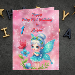 Fairy First Photo KIds  BIrthday Greeting Card