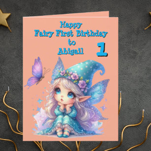 Fairy First Photo KIds  BIrthday Greeting Card