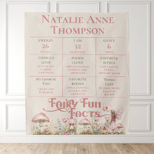 Fairy First Theme Girl's 1st Birthday Milestone Tapestry