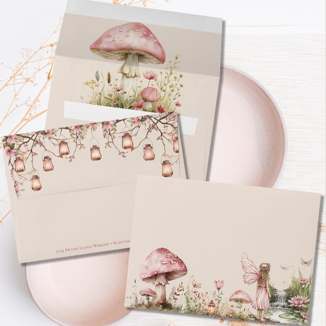 Fairy First Theme Girl's 1st Birthday Party Custom Envelope (Creator Uploaded)