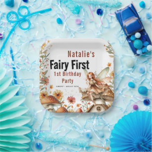 Fairy First Theme Girl's 1st Birthday Party Paper Plate