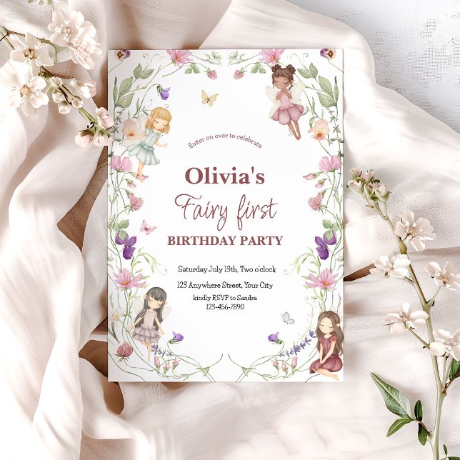 Fairy first whimsical Birthday invitation (Creator Uploaded)