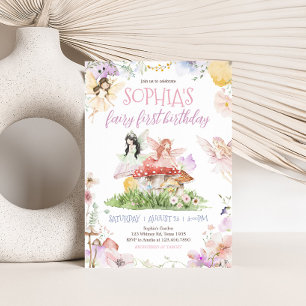 Fairy First Whimsical Birthday Party Invitation
