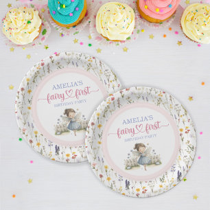 Fairy First Wildflower Whimsical Birthday Party Paper Plate