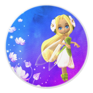 Fairy Floral Ceramic Knob