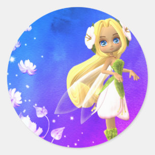 Fairy Floral Classic Round Sticker